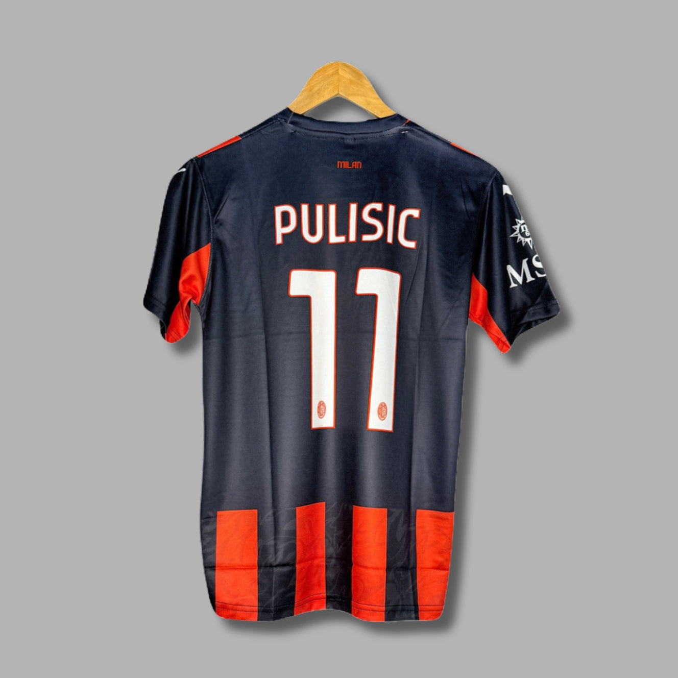 Ac Milan 2025-26 Home kit Pulisic Half Sleeve Embroidery | Jersey Kada