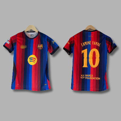 Yamal Barcelona new season home kit Half sleeve embroidery jersey - P2246 - JERSEY KADA