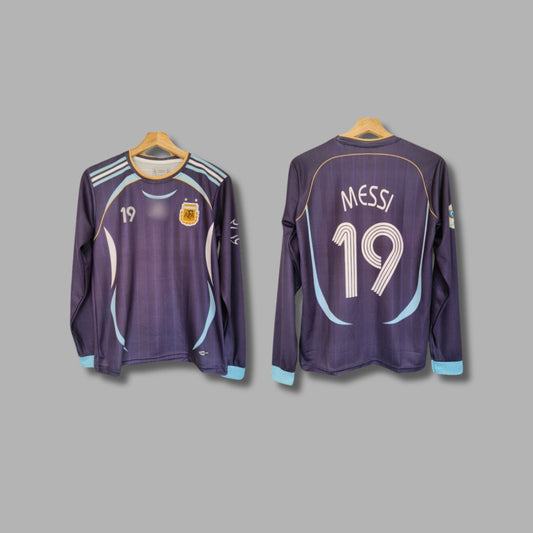 Argentina 2006 away kit full sleeve Messi Embroidery -P88 - | Jersey Kada