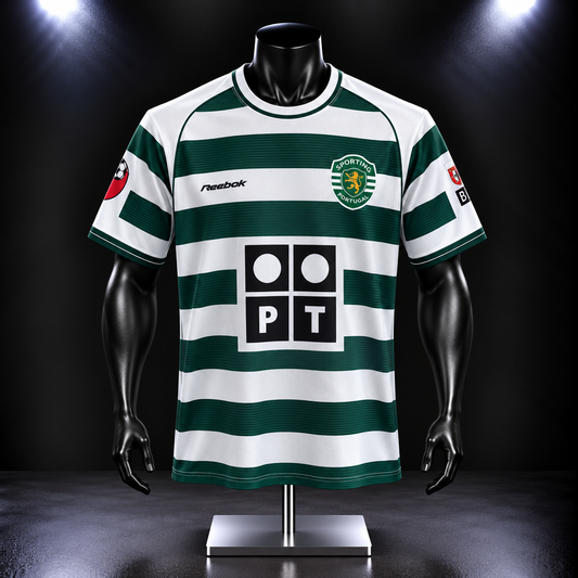 Sporting 2001-03 Home kit Ronaldo Embroidery Half sleeve - P489 - Jersey Kada