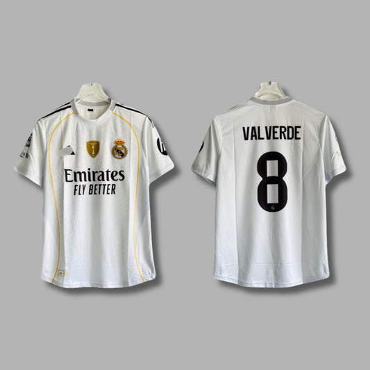 Real Madrid 2025-26 Home Valverde Half Sleeve Embroidery P1863| Jersey Kada