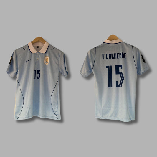 Uruguay 2026 world cup Home Valverde Half Sleeve collar Sublimation | Jersey Kada