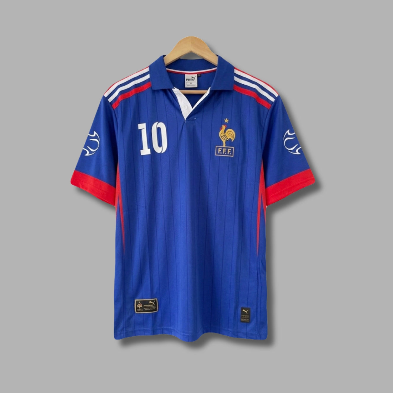 France  1998-2000 home zidane Premium collar five sleeve sublimation P1367 | Jersey Kada