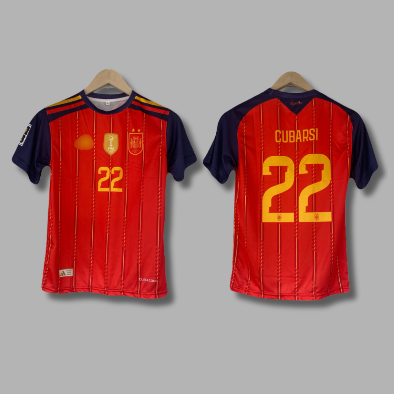 Cubarsi 2 Star Spain WorldCup Home Half Sleeve Sublimation - P2232 | Jersey Kada