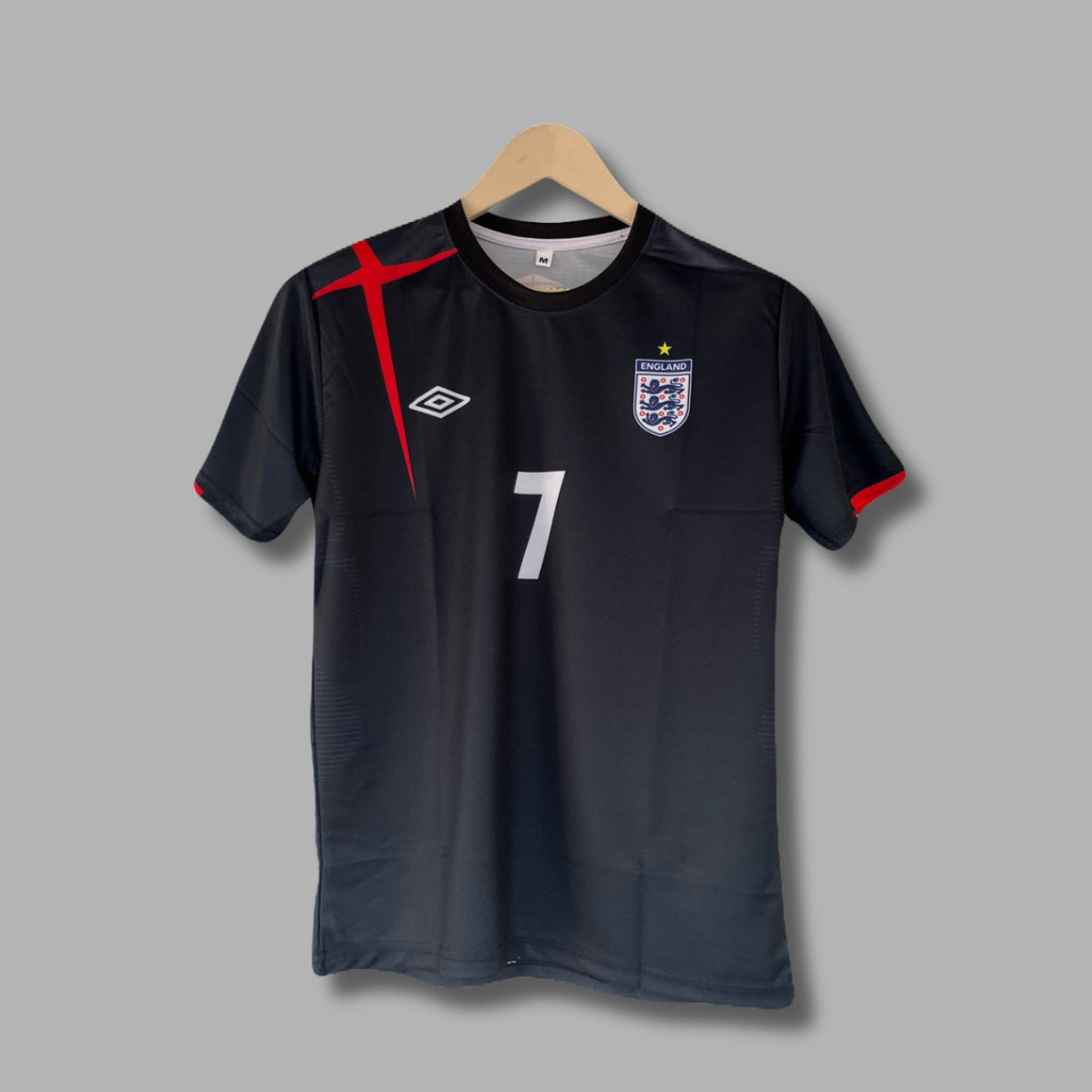 England 2004-05 Away kit Beckham Half sleeve sublimation P1504| Jersey Kada