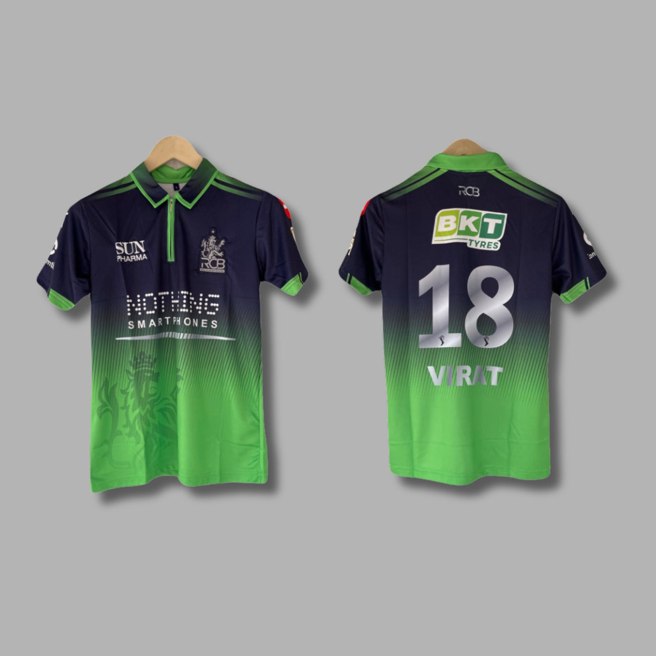 Virat Kohli RCB 2026 IPL Away Half Sleeve Collar Zip Embroidery P1725| Jersey Kada