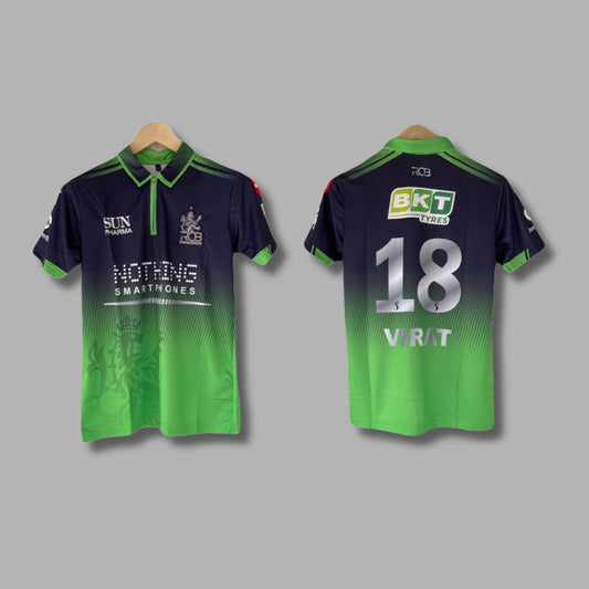 Virat Kohli RCB 2026 IPL Away Half Sleeve Collar Zip Embroidery P1725| Jersey Kada