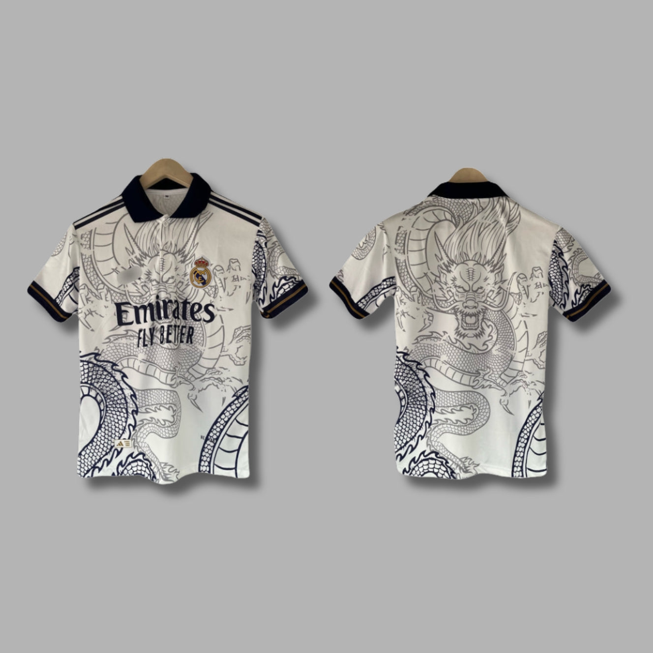 Real Madrid Dragon Edition Plane Back Half Sleeve Collar Embroidery P1848 | Jersey Kada