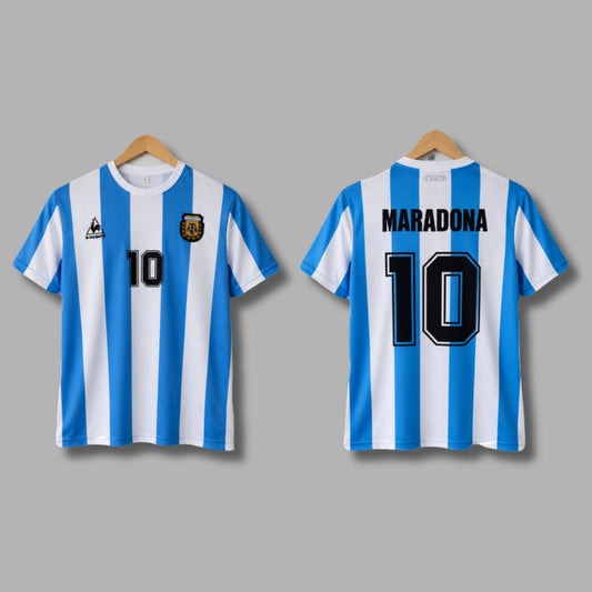 Argentina 1986 Retro Maradona Home Half Sleeve Embroidery P1781| Jersey Kada