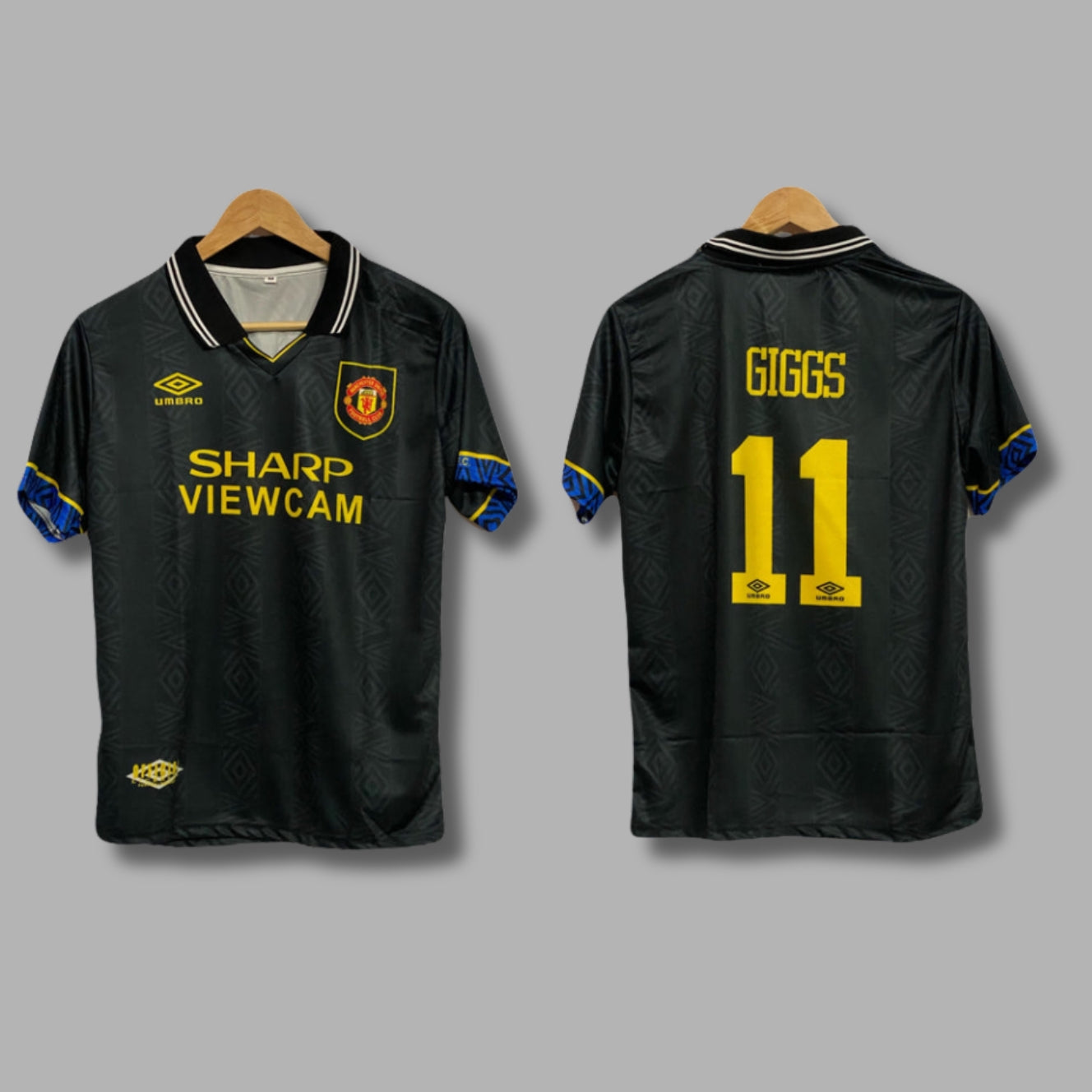 Man United 1993/95 Away Giggs Half Sleeve Collar Sublimation P391 | Jersey Kada