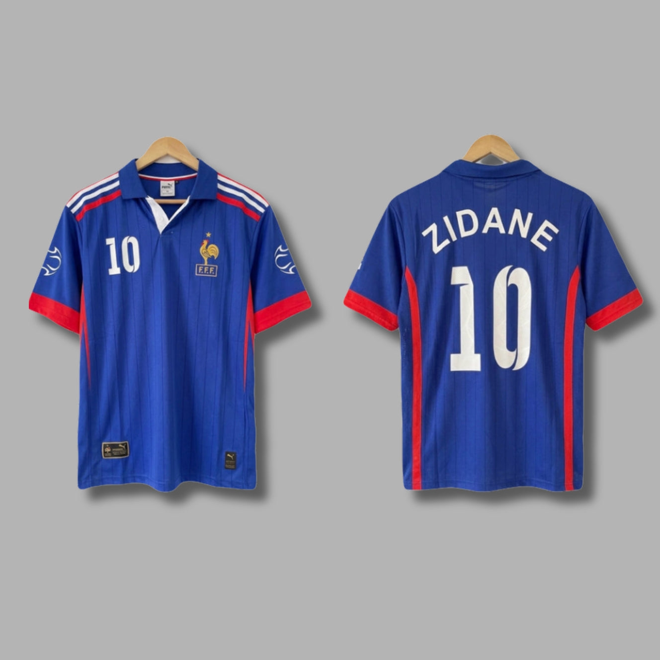 France  1998-2000 home zidane Premium collar five sleeve sublimation P1367 | Jersey Kada