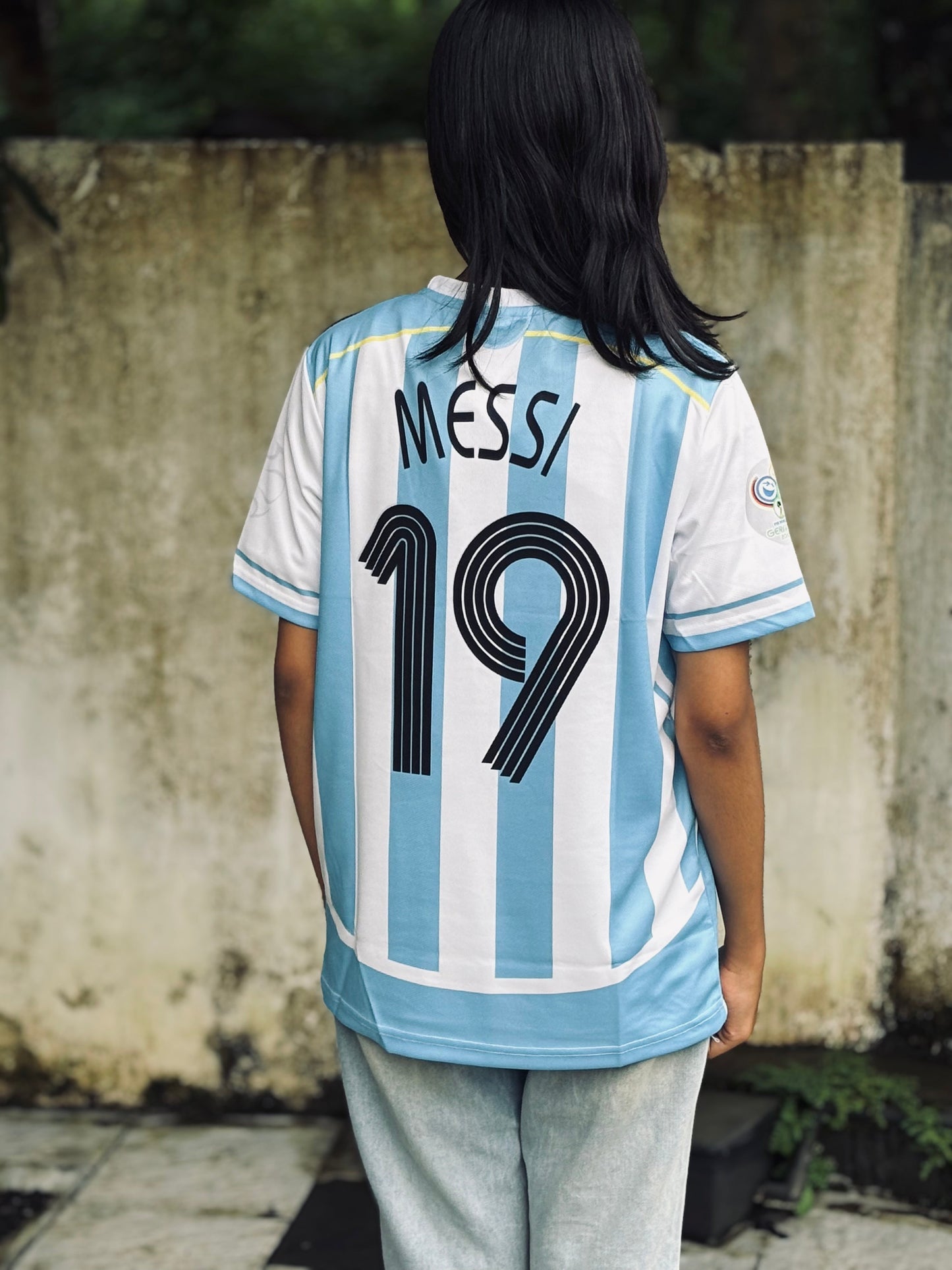 Argentina 2006 home five sleeve jersey messi - P778 Jersey Kada