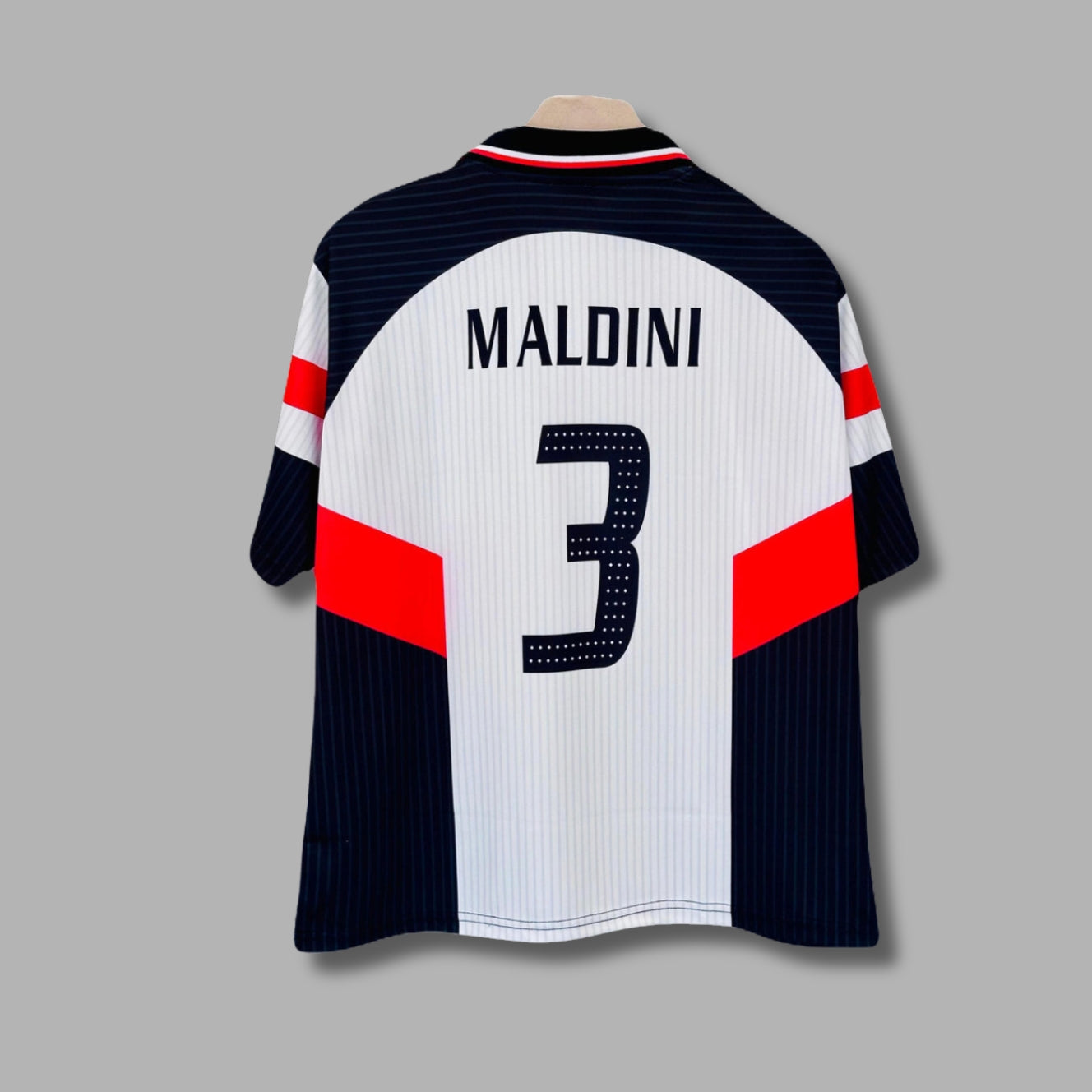 Ac Milan 1997-98 Maldini away Five sleeve Collar  sublimation P1429 | Jersey Kada