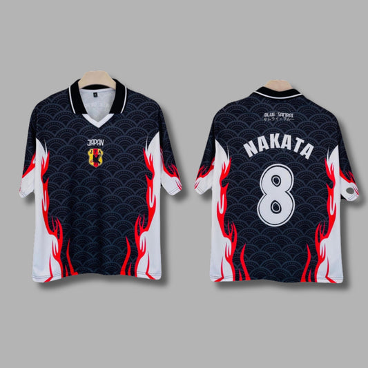 Japan Black Samurai  Nakata  Five Sleeve Collar Sublimation - P1322 | Jersey Kada