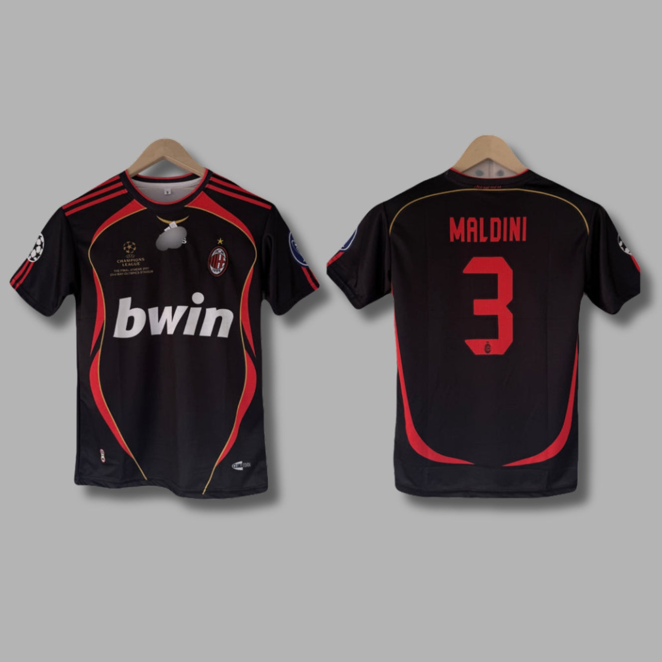 Ac Milan 2007 Maldini Half Sleeve Embroidery | Jersey Kada
