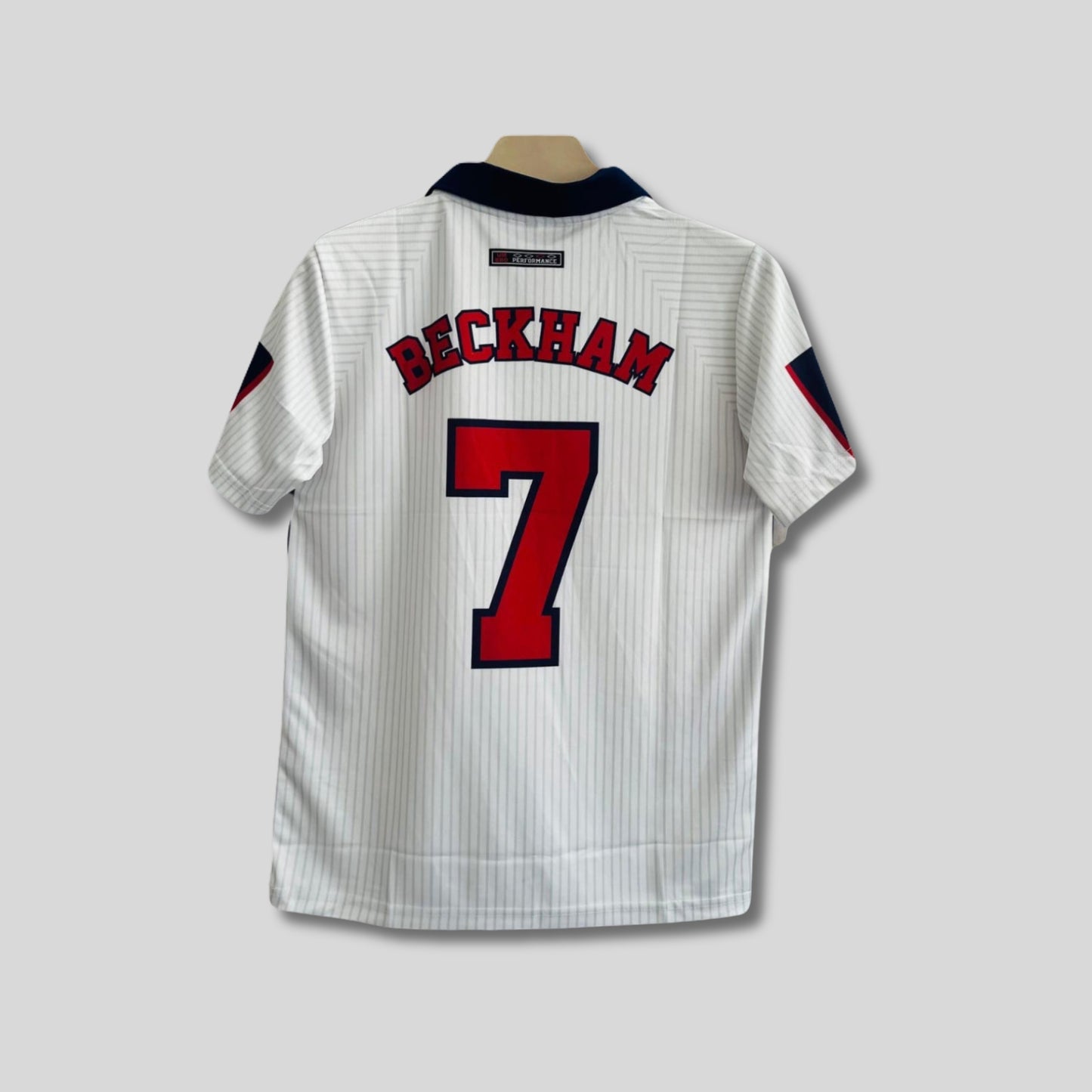 England 1988 World Cup Home Jersey Beckham Half sleeve Collar Embroidery | P1146 Jersey Kada