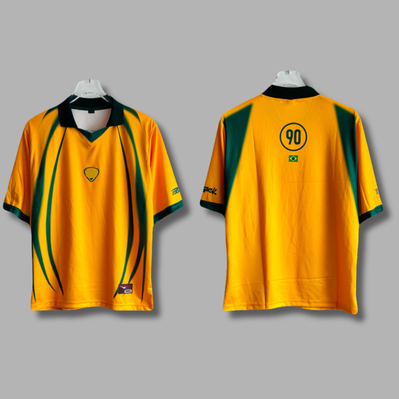 Brazil Special Edition Plain Back Five Sleeve Collar Embroidery- P2331 | Jersey Kada