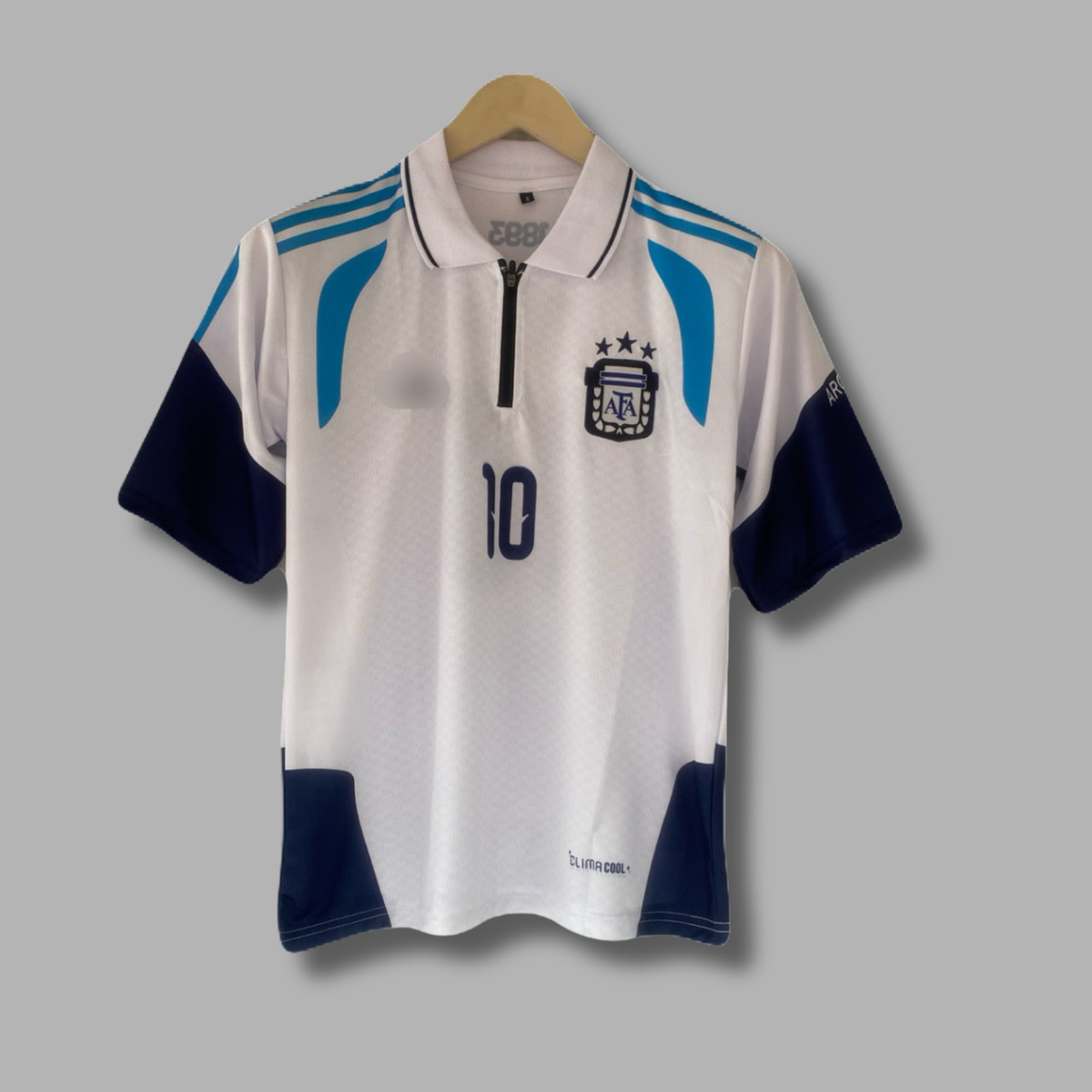 Messi Argentina zip type Five Sleeve collar  embroidery jersey - P2555 | Jersey Kada