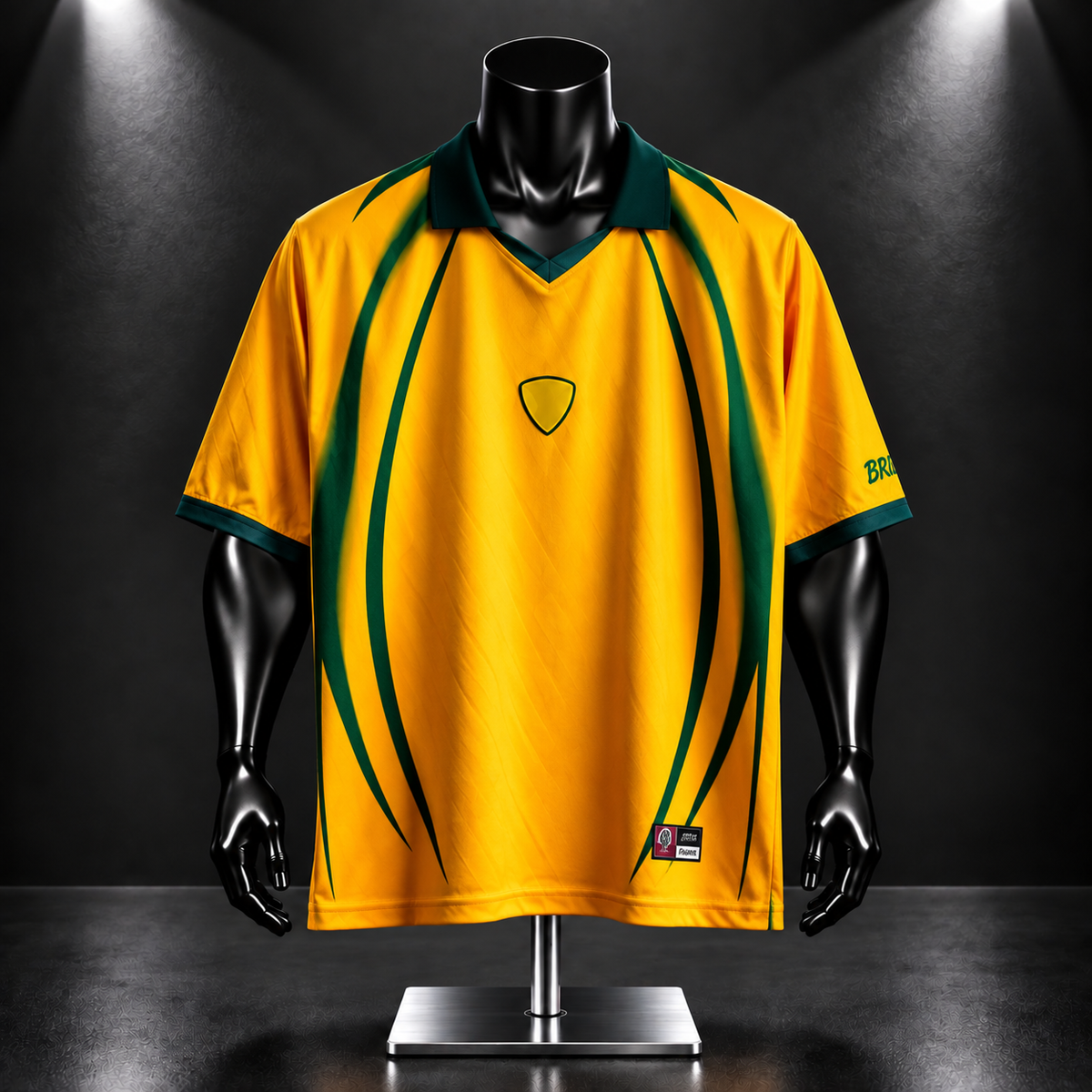 Brazil Special Edition Plain Back Five Sleeve Collar Embroidery- P2331 | Jersey Kada