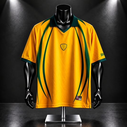 Brazil Special Edition Plain Back Five Sleeve Collar Embroidery- P2331 | Jersey Kada