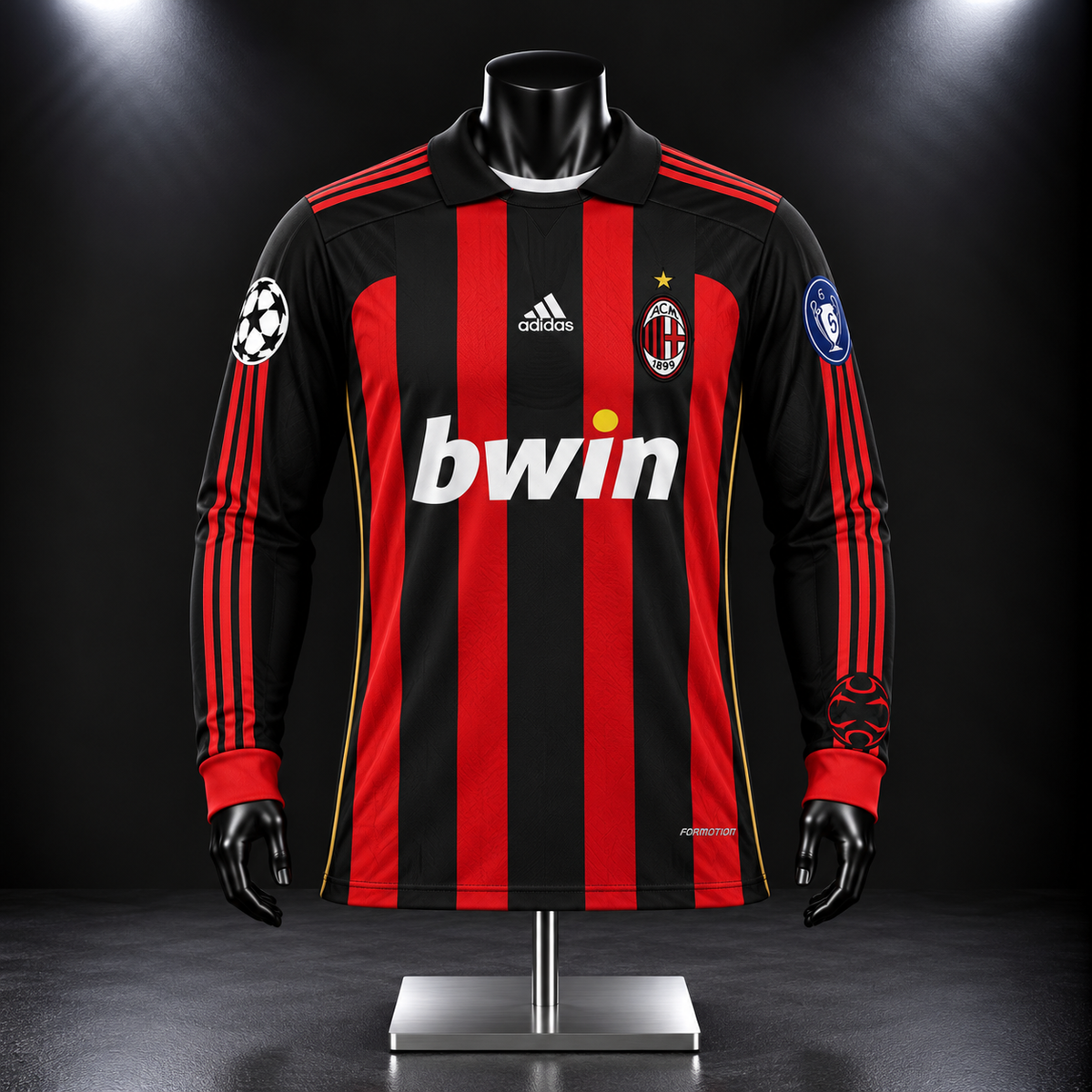 Ac milan 2006/07 home kit Maldini collar full sleeve Embroidery P420 -Jersey Kada