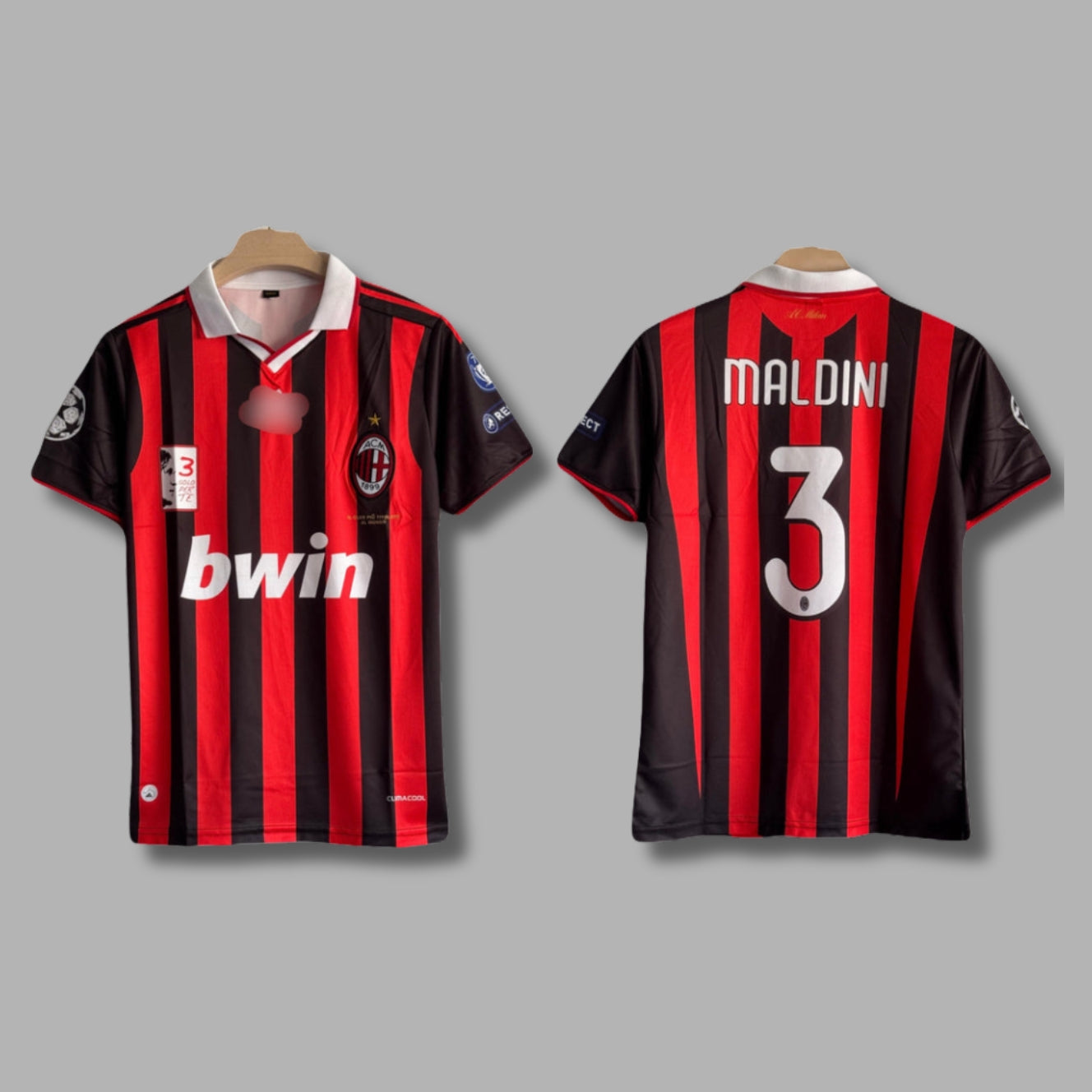 Ac Milan Maldini 2008-09 home Retro kit Half Sleeve Embroidery | Jersey Kada
