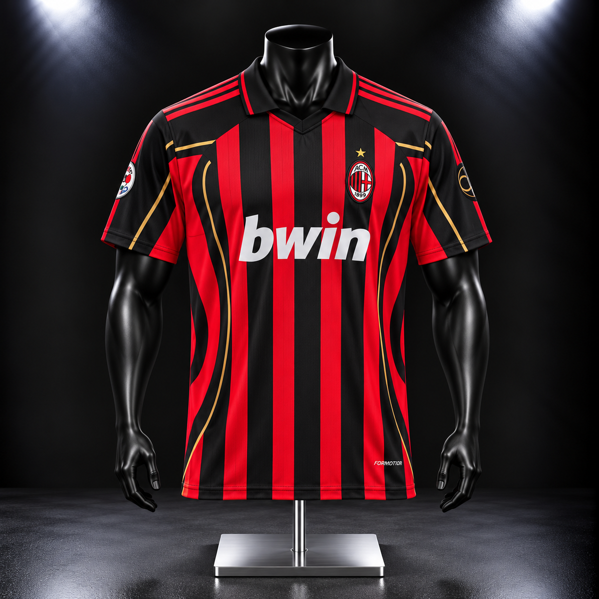 Ac Milan Maldini 2006-2007 Home kit Half Sleeve Collar Embroidery P1175| Jersey Kada