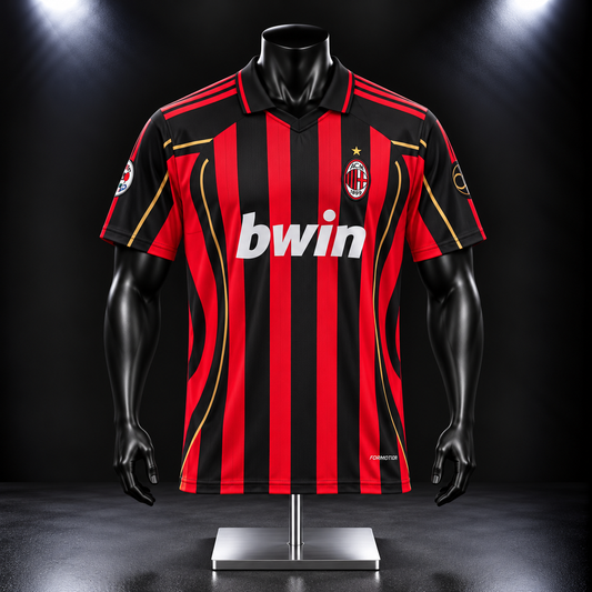 Ac Milan Maldini 2006-2007 Home kit Half Sleeve Collar Embroidery P1175| Jersey Kada