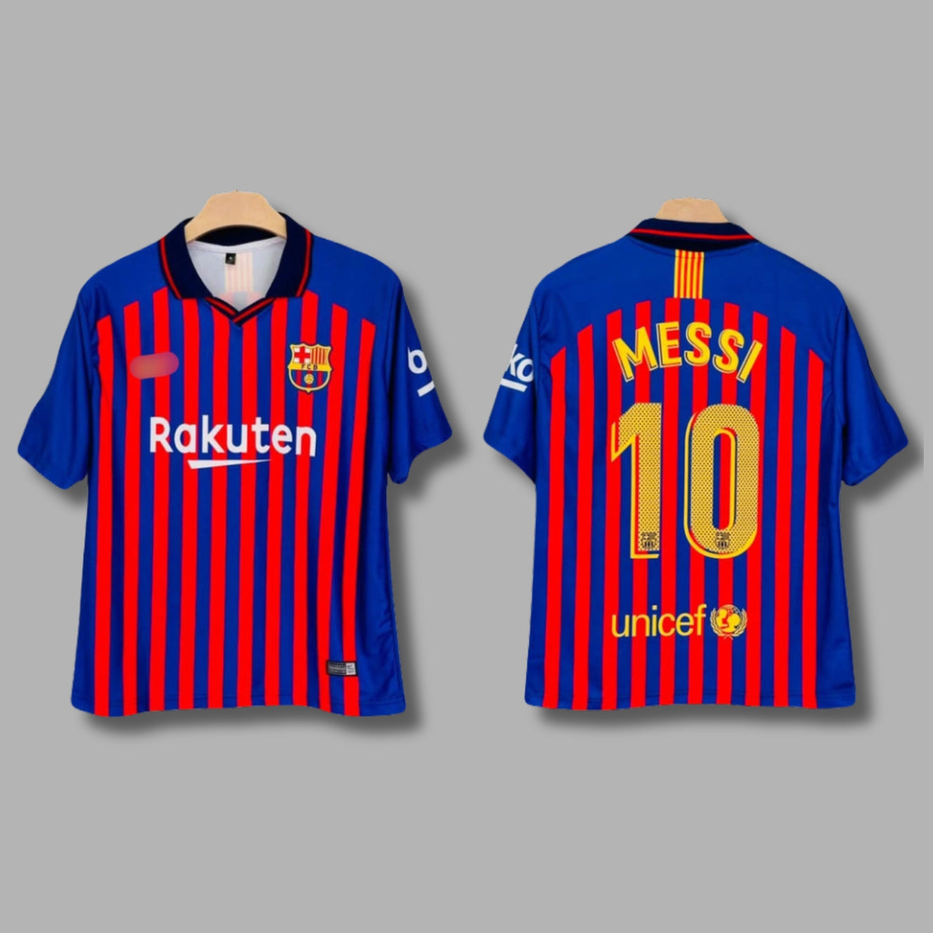 Barcelona 2018/19 Messi Five Sleeve Collar Sublimation - P2125 | Jersey Kada