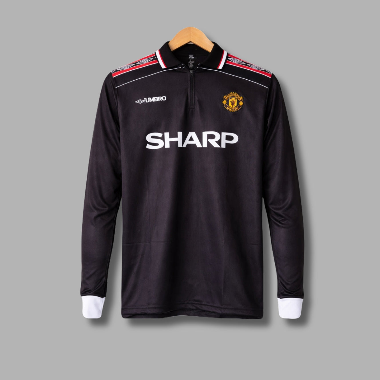 Man United 1998 Beckham Away  zip type Full Sleeve Collar Embroidery P1473 | Jersey Kada