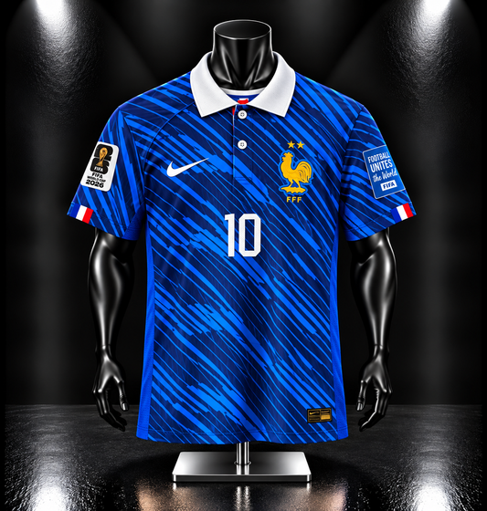 Mbappe France 2026 Worldcup Half Sleeve Collar Embroidery - P2379 | Jersey Kada
