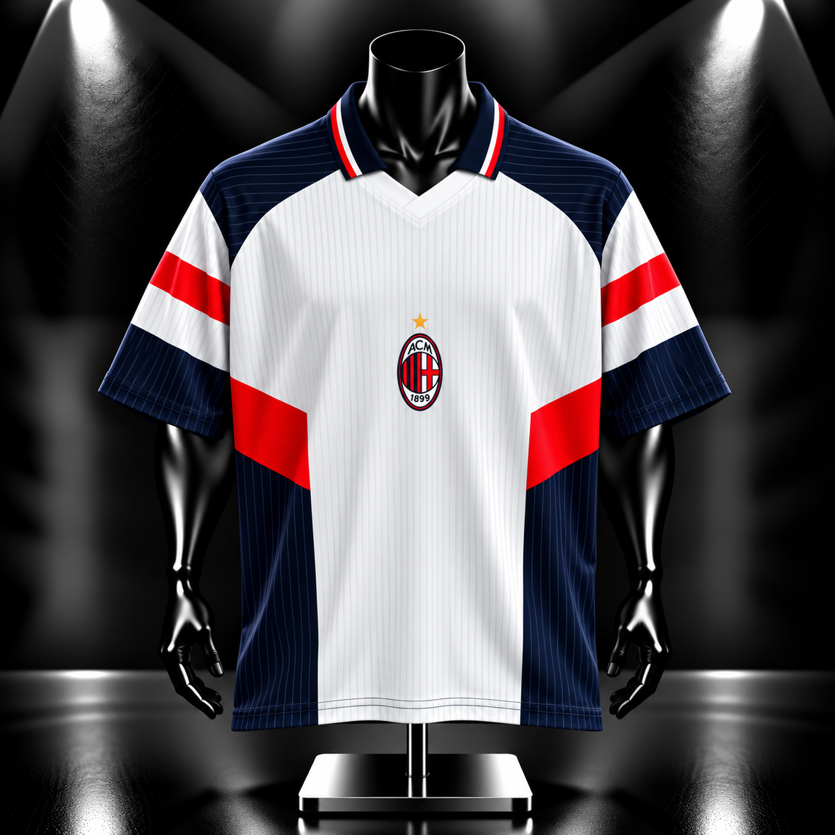 Ac Milan 1997-98 Maldini away Five sleeve Collar  sublimation P1429 | Jersey Kada