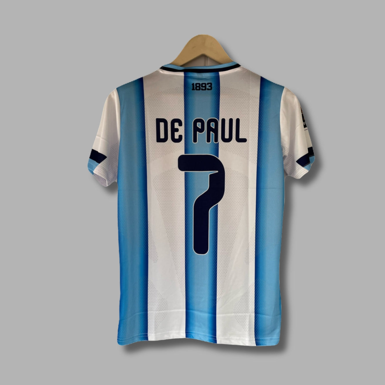 Argentina 2026 WorldCup De Paul Home Half Sleeve Embroidery | Jersey Kada