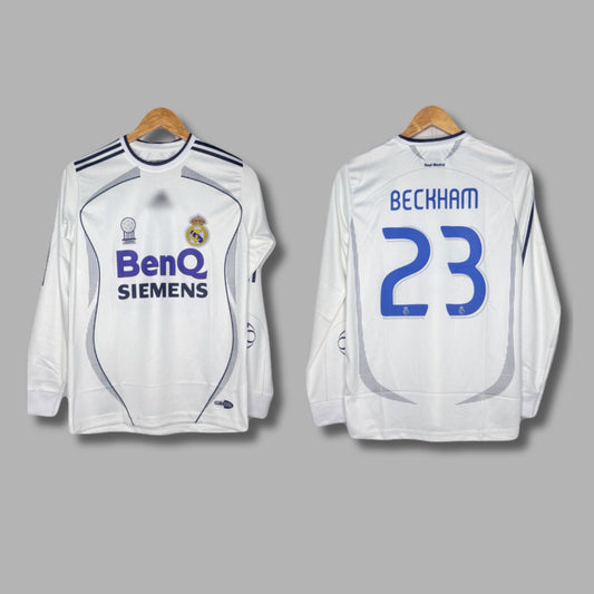 Real Madrid 2006-07 Home Beckham Full Sleeve Embroidery - P1112 | Jersey Kada