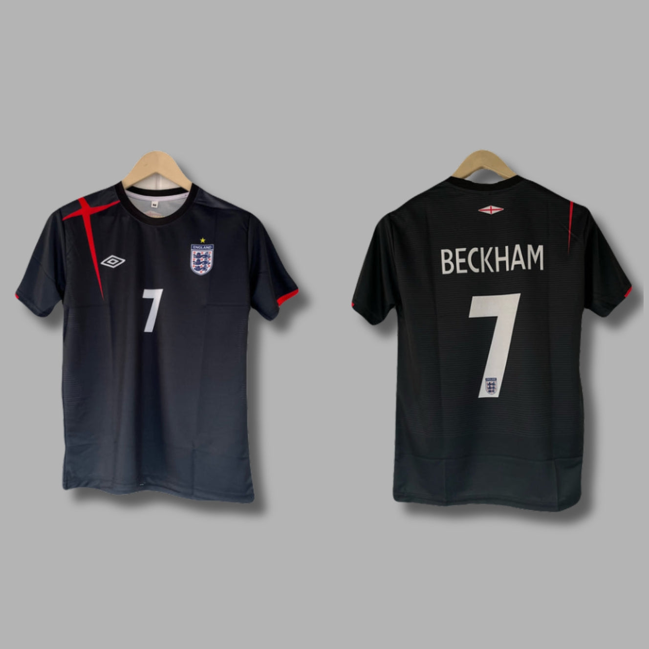 England 2004-05 Away kit Beckham Half sleeve sublimation P1504| Jersey Kada
