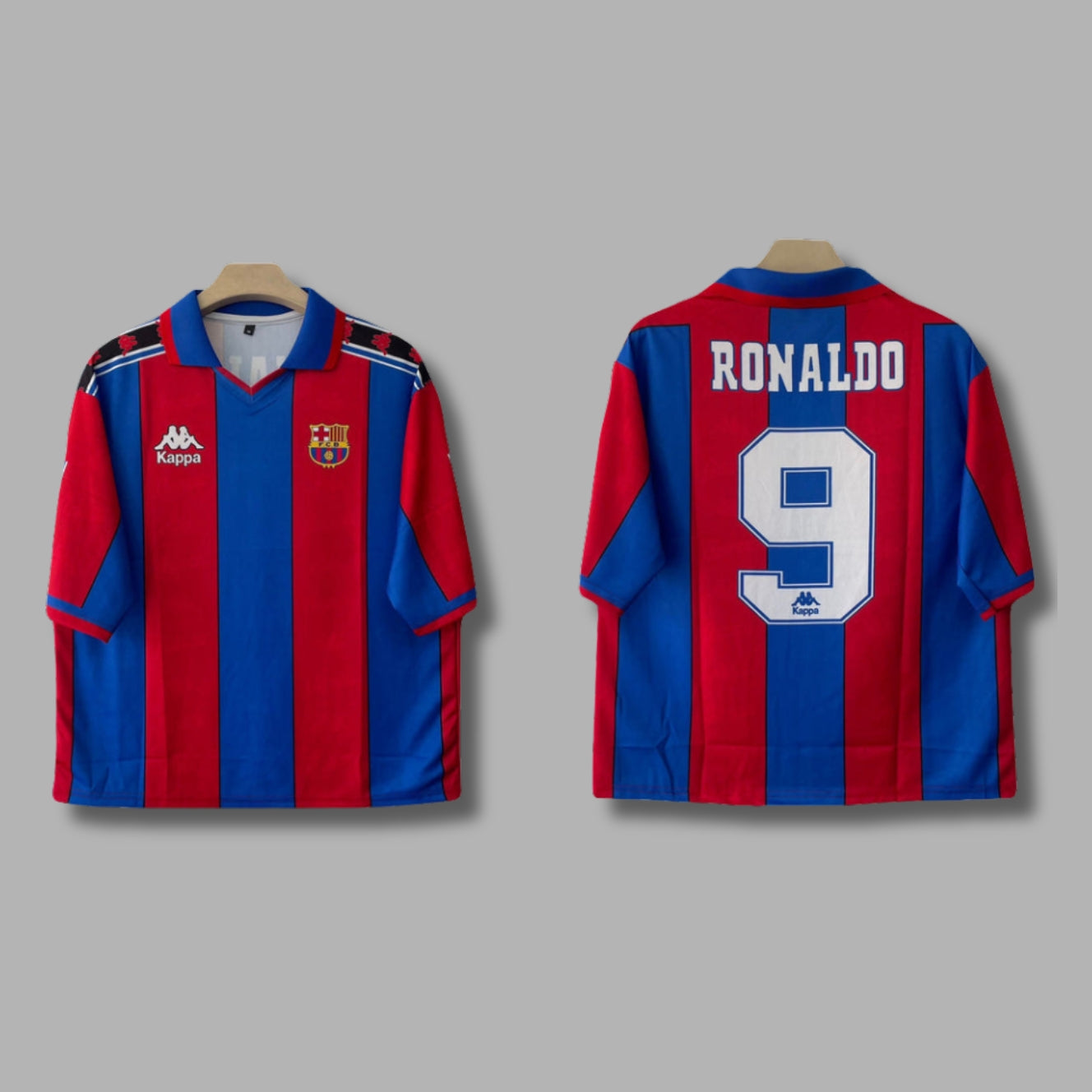 Barcelona 1996 Home Ronaldo Nazario Five Sleeve Collar Sublimation P1851 | Jersey Kada