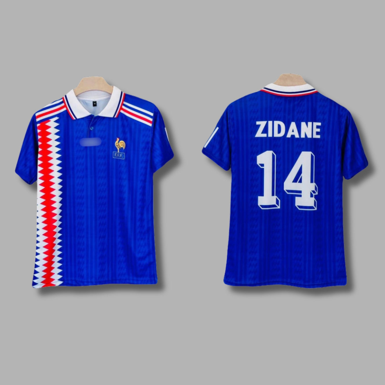 France 1994/96 Zidane Half Sleeve Collar Sublimation P1553 | Jersey Kada