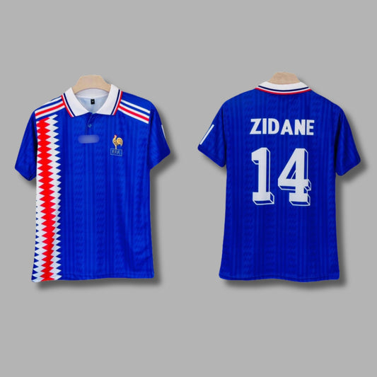 France 1994/96 Zidane Half Sleeve Collar Sublimation P1553 | Jersey Kada