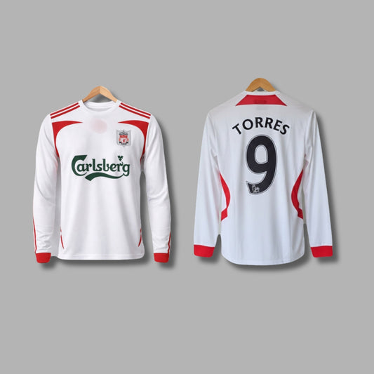 Liverpool 2007-08 Away kit Torres Full sleeve Embroidery P1171 |Jersey Kada